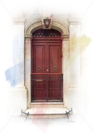 Red old door of Birkirkara